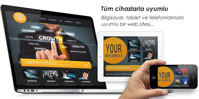 Tüm cihazlarla uyumlu internet sitesi