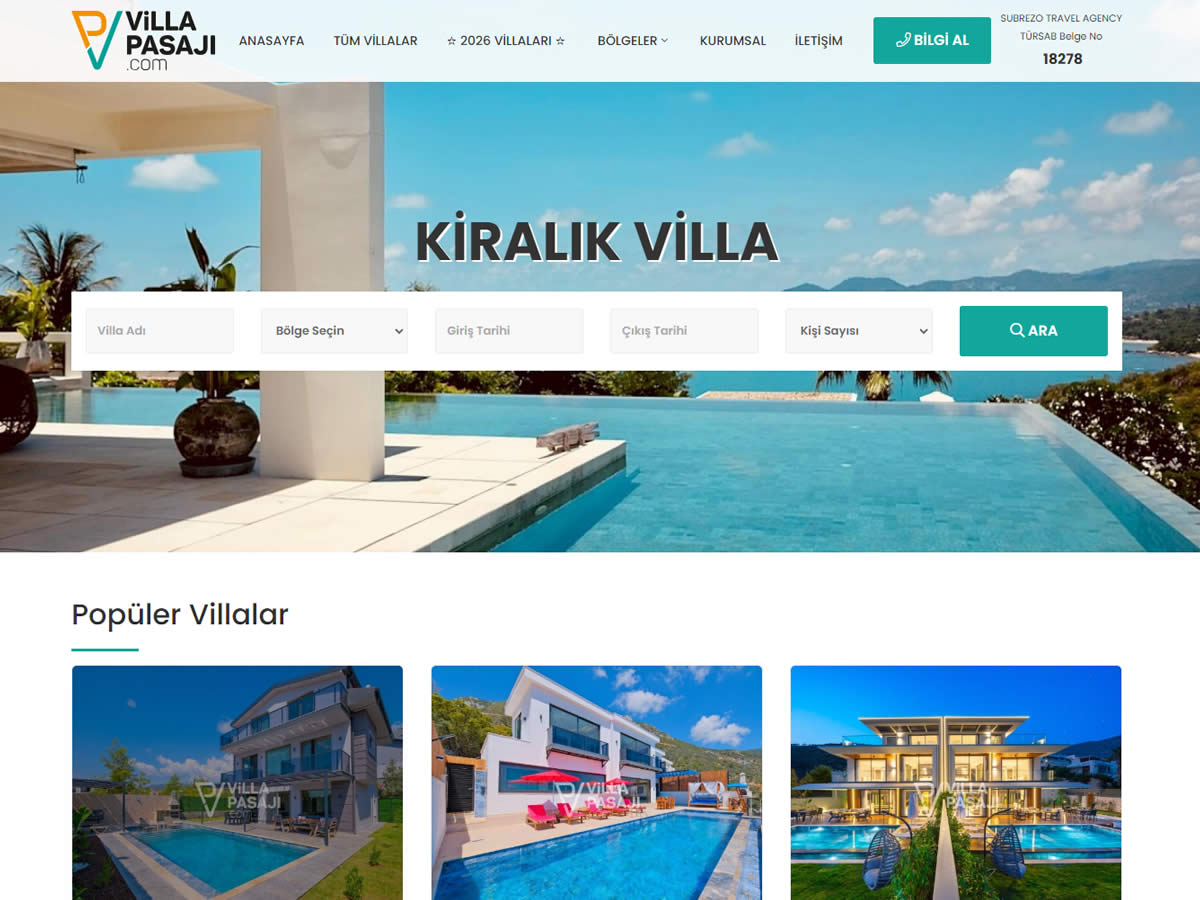 Villa Kiralama Yazılımı